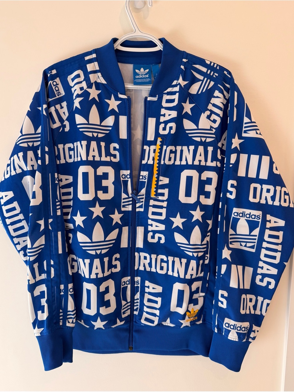 Adidas Originals All Over Print Blue Track Jacket AOP 03 Trefoil Varsity Medium